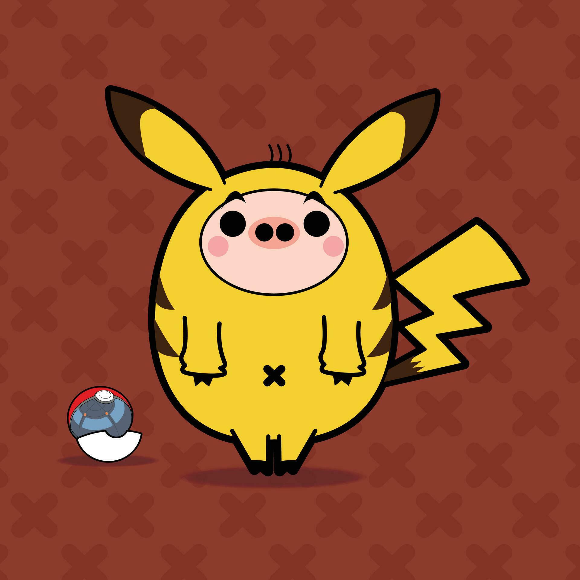 Pikachu porco desenho animado personagem livre fundo artes 27176387 Vetor  no Vecteezy